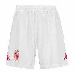Szorty AS Monaco Ryder 2024/25. Białe szorty męskie Kappa, z materiału, bez kołnierzyka. Za 164.35 zł.