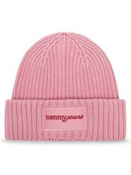Tommy Jeans Czapka Script AW0AW17909 Różowy. Czerwone czapki zimowe damskie Tommy Jeans, z bawełny. Za 199.99 zł.