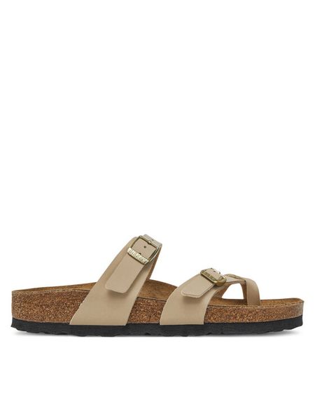 Birkenstock Japonki Mayari 1029726 Beżowy. Brązowe klapki damskie Birkenstock, bez wzorów, ze skóry, bez obcasa. Za 399.99 zł.