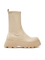 Guess Botki Nerea FLFNER ELE10 Beżowy. Brązowe botki damskie Guess, ze skóry, bez obcasa, na płaskiej podeszwie, bez zapięcia. Za 669.99 zł.