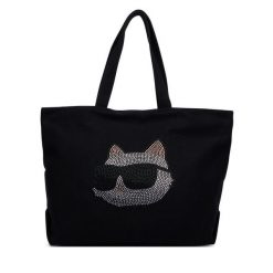 Torebka KARL LAGERFELD. Czarne torebki klasyczne damskie Karl Lagerfeld, bez wzorów, bez dodatków. Za 389.99 zł.