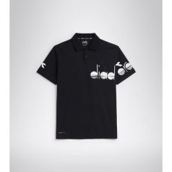 Koszulka do tenisa z krótkim rekawem męska Diadora SS POLO COACH black. Czarne koszulki polo męskie Diadora, m, bez wzorów, bez ramiączek. Za 89.99 zł.