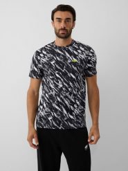 4F T-shirt regular z nadrukiem męski - czarny XXL. Czarne t-shirty męskie 4f, m, bez wzorów, z bawełny, bez kołnierzyka. Za 89.99 zł.