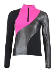 Peak Mountain Koszulka funkcyjna w kolorze srebrno-czarno-różowym rozmiar: S. Czarne bluzki sportowe damskie Peak Mountain, s, z materiału, bez kołnierzyka, bez ramiączek. Za 127.05 zł.