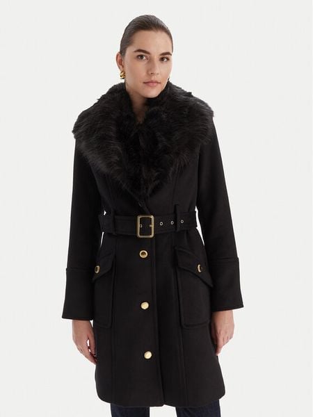 Marciano Guess Płaszcz wełniany 5BGL26 1799Z Czarny Regular Fit. Czarne płaszcze damskie Marciano Guess, na zimę, z aplikacjami, z syntetyku. Za 1,649.00 zł.