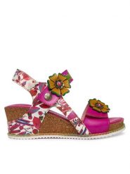 Laura Vita Sandały Bonito 38 Różowy. Czerwone sandały damskie Laura Vita, bez wzorów, ze skóry, bez obcasa, na koturnie. Za 459.99 zł.