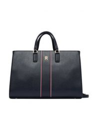 Tommy Hilfiger Torebka Th Daily Satchel Corp AW0AW18644 Granatowy. Niebieskie torebki klasyczne damskie Tommy Hilfiger, bez wzorów, ze skóry, bez dodatków. Za 699.99 zł.