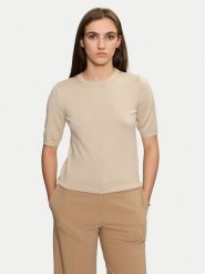 Kaffe Sweter Lizza 10508445 Beżowy Regular Fit. Brązowe swetry klasyczne damskie Kaffe, m, z wiskozy, bez kołnierzyka. Za 119.99 zł.