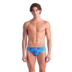 Kąpielówki Męskie Arena mushrooms Swim Briefs. Niebieskie kąpielówki męskie Arena, m, bez wzorów, do pływania. Za 179.99 zł.