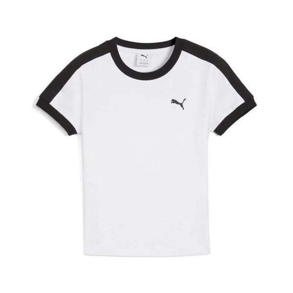 Koszulka sportowa damska Puma T7 SLIM. Białe bluzki sportowe damskie Puma, m, z materiału, bez kołnierzyka, bez ramiączek. Za 154.55 zł.