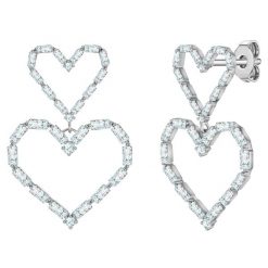 Yokoamii Kolczyki wiszace serce z posrebrzanego mosiadzu z cyrkonia 1 ct Damski. Białe kolczyki damskie Yokoamii, z cyrkonią, posrebrzane. Za 119.99 zł.