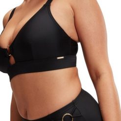 Góra od kostiumu kąpielowego damskiego Speedo Tri Bikini Top. Czarne bikini damskie Speedo, bez wzorów. Za 191.98 zł.