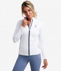 Koszulka/bluza z długim rękawem damska. Białe bluzy z kapturem damskie NORDICDOTS, l, z bawełny. Za 365.00 zł.
