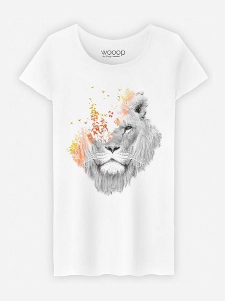 WOOOP Koszulka "If I Roar" w kolorze białym rozmiar: S. Białe bluzki damskie Wooop, s, bez wzorów, z bawełny, bez kołnierzyka. Za 37.45 zł.