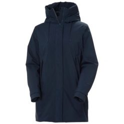 Damska kurtka wodoodporna Helly Hansen Victoria Ins Mid. Niebieskie kurtki przeciwdeszczowe damskie Helly Hansen, na jesień, l, bez kaptura, primaloft. Za 881.00 zł.