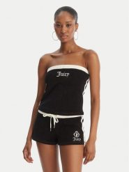 Juicy Couture Top Applique Terry JCWSC126314 Czarny Slim Fit. Czarne topy damskie Juicy Couture, xl, bez wzorów, z bawełny, bez ramiączek. Za 199.99 zł.