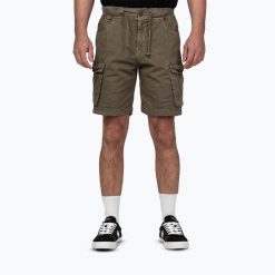 Spodenki męskie Pitbull Proctor Drawstring Cargo. Zielone szorty męskie PITBULL, bez wzorów, z bawełny, eleganckie. Za 189.99 zł.