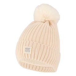 Czapka termiczna + pompon damska Rozmiar uniwersalny. Czarne czapki zimowe damskie HEAT KEEPER, z elastanu. Za 117.79 zł.