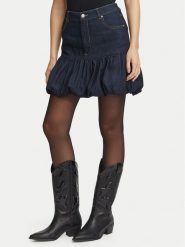 Morgan Spódnica jeansowa 262-JENY Granatowy Regular Fit. Niebieskie spódniczki damskie Morgan, bez wzorów, z bawełny. Za 294.99 zł.