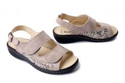 DR. BRINKMANN 710220-08 beige, sandały damskie. Brązowe sandały damskie Dr. Brinkmann, bez wzorów, ze skóry, bez obcasa. Za 347.92 zł.