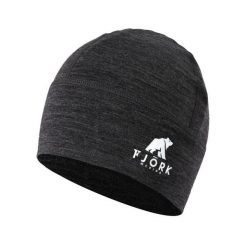 Czapka do biegania z merynosów. Szare czapki męskie FJORK MERINO, na zimę, bez wzorów, z wełny, sportowe. W wyprzedaży za 139.00 zł.