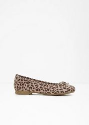 Baleriny Jana. Brązowe baleriny damskie bonprix, bez wzorów, bez obcasa. Za 149.99 zł.