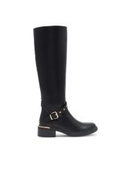 Jenny Fairy Kozaki SHEILA WS5122-13 Czarny. Czarne kozaki damskie Jenny Fairy, ze skóry, bez obcasa, na płaskiej podeszwie. Za 179.99 zł.