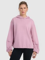 4F Bluza dresowa nierozpinana z kapturem damska - różowa S. Czerwone bluzy z kapturem damskie 4f, s, z dresówki. W wyprzedaży za 149.99 zł.