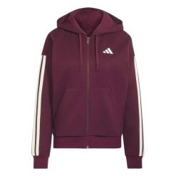 Bluza Adidas Sport W 3S Fl Fz Hd Damskie. Czerwone kurtki do biegania damskie Adidas, l, bez wzorów, z bawełny, z kapturem. Za 335.99 zł.
