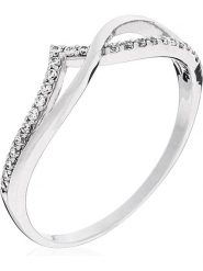 L instant d Or Złoty pierścionek "Envol" z cyrkoniami rozmiar: 48. Szare pierścionki damskie L instant d Or, z cyrkonią, złote. Za 869.99 zł.