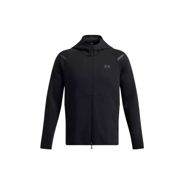 Bluza z kapturem z pełnym zamkiem błyskawicznym Under Armour Unstoppable Fleece. Czarne bluzy sportowe męskie Under Armour, bez wzorów, sportowe, bez kołnierzyka, bez ramiączek. Za 466.30 zł.