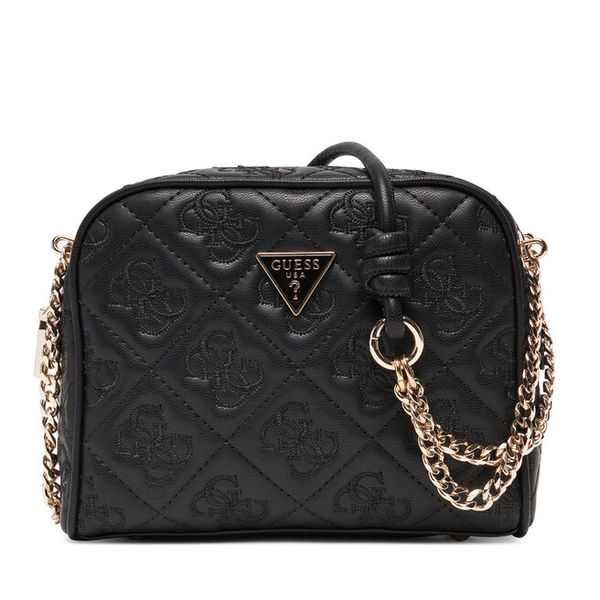 Torebka Guess. Czarne listonoszki damskie Guess, z aplikacjami, bez dodatków. Za 279.99 zł.