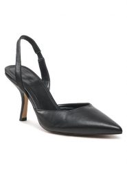 Jenny Fairy Sandały LS5925-01 Czarny. Czarne sandały damskie Jenny Fairy, bez wzorów, ze skóry, bez obcasa, na szpilce. Za 159.99 zł.