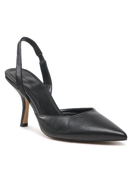 Jenny Fairy Sandały LS5925-01 Czarny. Czarne sandały damskie Jenny Fairy, bez wzorów, ze skóry, bez obcasa, na szpilce. Za 159.99 zł.