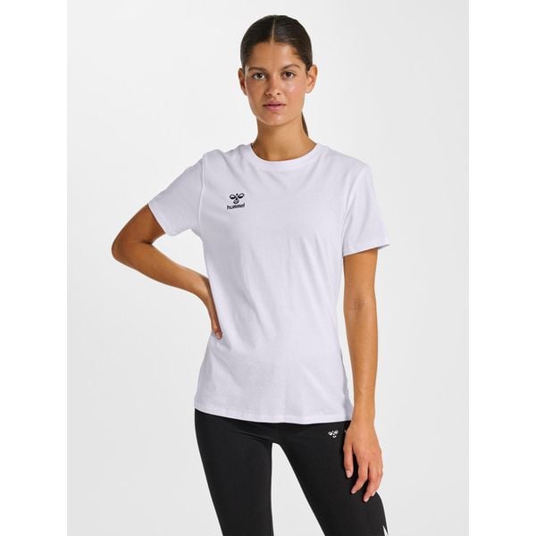 Koszulka damska Hummel Go 2.0. Białe bluzki damskie HUMMEL, bez wzorów, sportowe, bez kołnierzyka, bez ramiączek. Za 161.00 zł.