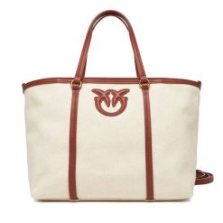 Torebka PINKO. Brązowe shopper bag damskie Pinko, bez wzorów, bez dodatków. Za 509.99 zł.