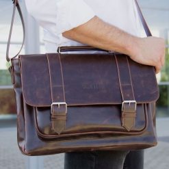 Torba męska na ramię SOLIER S25 brązowa. Brązowe torby męskie na ramię Solier, bez wzorów, z jeansu, do ręki. Za 179.00 zł.