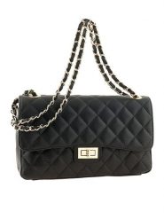 ORE10 Skórzana torebka "Edalea" w kolorze czarnym - 27 x 18 x 12 cm rozmiar: onesize. Czarne torebki klasyczne damskie ORE10, bez wzorów, z materiału, pikowane, bez dodatków. Za 260.99 zł.