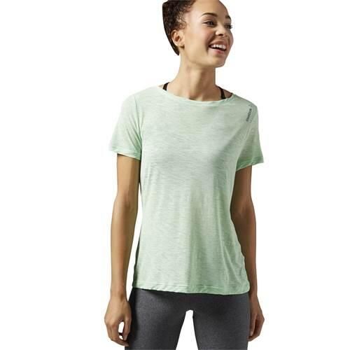 Koszulka sportowa damska Reebok Wor Light Slub Tee. Zielone bluzki sportowe damskie Reebok, bez wzorów, bez ramiączek. Za 157.00 zł.