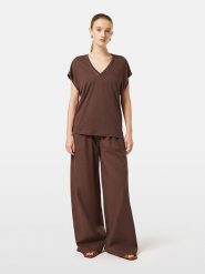 Scotch & Soda Koszulka w kolorze ciemnobrązowym rozmiar: XL. Brązowe bluzki damskie Scotch & Soda, xl, bez wzorów, bez kołnierzyka, bez ramiączek. Za 109.26 zł.