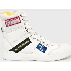 Calvin Klein Jeans - Buty. Białe buty sportowe na co dzień męskie Calvin Klein Jeans, z jeansu, bez zapięcia. W wyprzedaży za 649.90 zł.