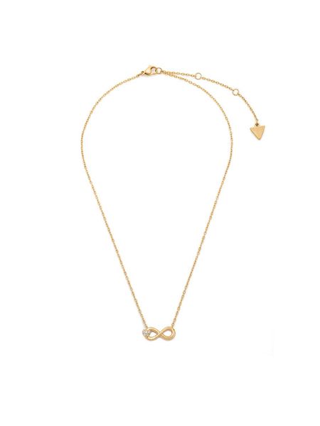 Guess Naszyjnik JUBN06 047JW Złoty. Żółte naszyjniki damskie Guess, ze stali. Za 248.99 zł.