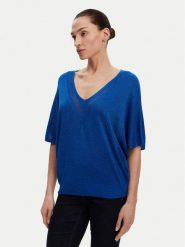 Morgan Bluzka 241-MCHRIS Niebieski Relaxed Fit. Niebieskie bluzki damskie Morgan, m, bez wzorów, z wiskozy, bez ramiączek. Za 149.99 zł.