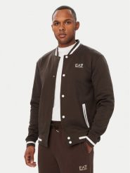 EA7 Emporio Armani Bluza 7M002146 AF10377 U6027 Brązowy ciemny Regular Fit. Brązowe bluzy bez kaptura męskie EA7 Emporio Armani, m, z bawełny. Za 549.99 zł.