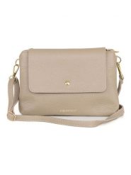 Mia Tomazzi Skórzana torebka w kolorze beżowym - 24 x 16 x 8 cm rozmiar: onesize. Brązowe torebki klasyczne damskie Mia Tomazzi, bez wzorów, z materiału, bez dodatków. Za 217.99 zł.