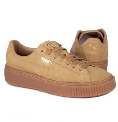 Buty damskie sportowe Puma SUEDE PLATFORM. Brązowe buty sportowe na co dzień damskie Puma, bez wzorów, z zamszu, trekkingowe, Puma Suede. Za 139.00 zł.