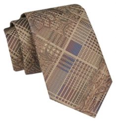 Modny Krawat Męski - Alties - Odcienie Brązów i Beżów, Mix Wzorów. Krawaty i muchy męskie Alties, bez wzorów, z tkaniny, eleganckie. Za 49.00 zł.