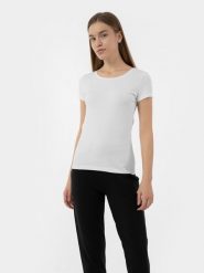 4F T-shirt regular gładki damski S. Czarne t-shirty damskie 4f, s, bez wzorów, z bawełny, bez kołnierzyka. Za 49.99 zł.