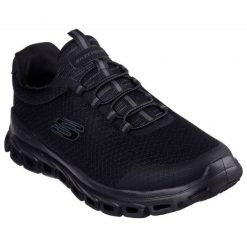 Buty Skechers Glide-Step – Sylo M 233012-BBK czarne. Czarne buty sportowe na co dzień męskie z syntetyku, bez zapięcia. Za 523.50 zł.