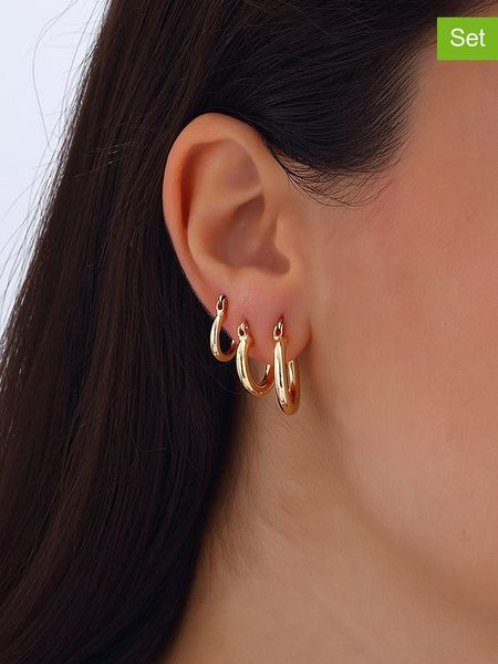 Nakkash Pozłacane kolczyki-kreole (3 szt.) rozmiar: onesize. Żółte kolczyki damskie Nakkash, pozłacane. Za 78.47 zł.